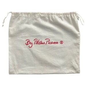 Paloma Picasso Vintage Cream Cotton Drawstring Dust Bag Red Logo 12.5x12.5